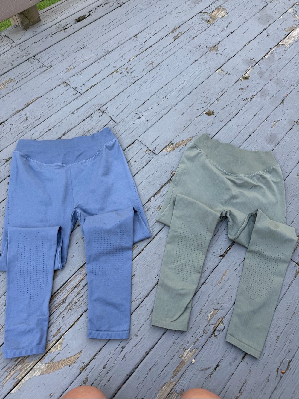 Gymshark 2 Seamless Leggings - Blue and Sage - Picture 6 of 6